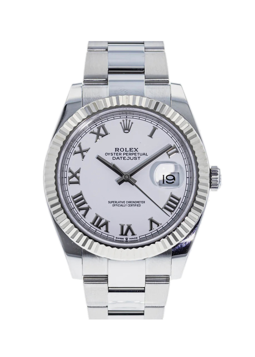 Rolex Datejust 41 White Roman Dial 126334